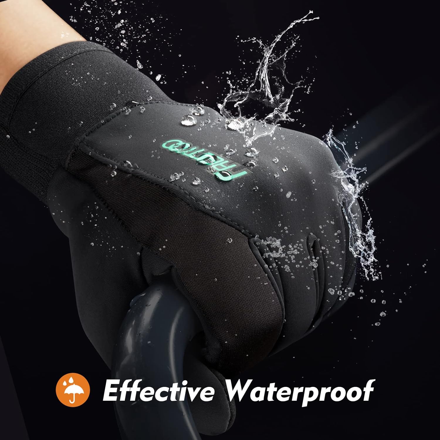 FREETOO Waterproof Winter Gloves with Fleece Lining for Cold Weather for Men, Windproof Touchscreen Warm Gloves for Snow Running Cycling Driving - Image 3